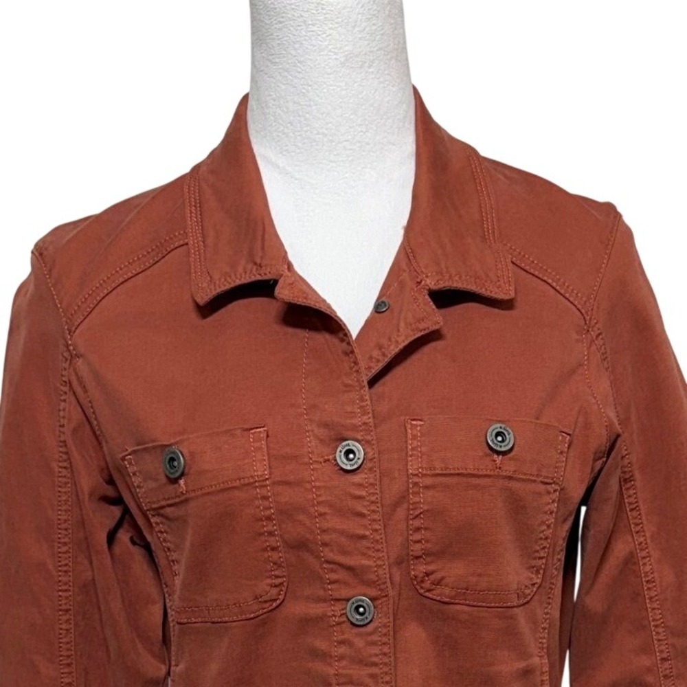 Kuhl Jacket Womens Medium Orange Kultivatr Button Up Stretch Utility Long Sleeve